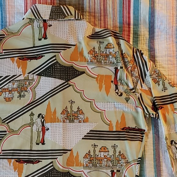 Vintage Mens Wrangler Polyester Shirt 16-16 1/2" - Picture 3 of 10